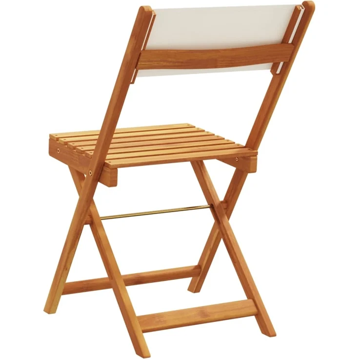 vidaXL Gartenstühle 8 Stk. Klappbar Cremeweiß Stoff und Massivholz 3214612 – Bild 5