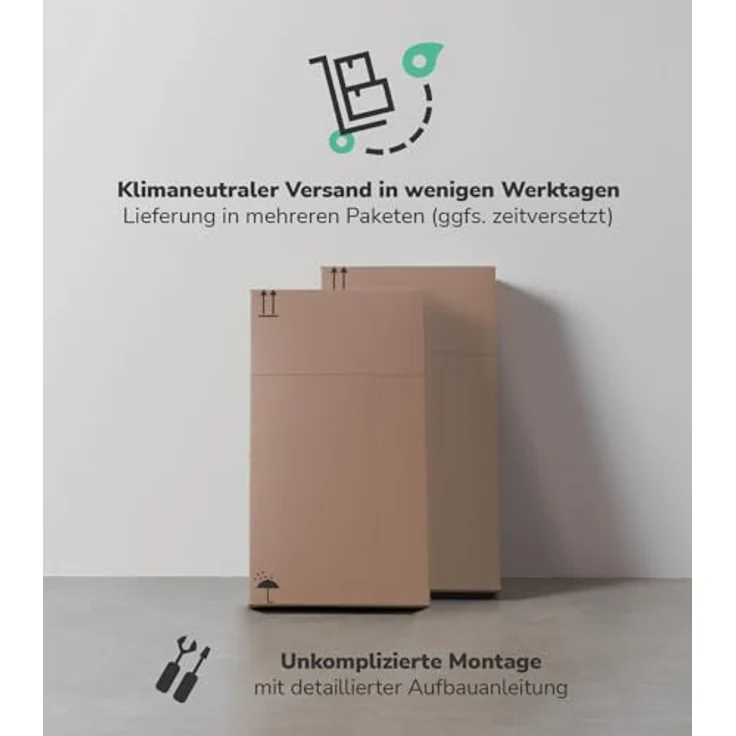 mokebo Sideboard Die Stilvolle (mit 4 Schubladen), Nachttisch, Highboard, Anrichte oder Kommode in Weiß – Bild 6