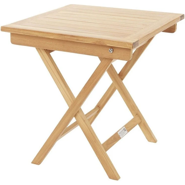 Outdoor Beistelltisch RIVA, Braun, Teakholz massiv, Klappbar, (1-St), B 50 x H 50 x T 50 cm – Bild 5