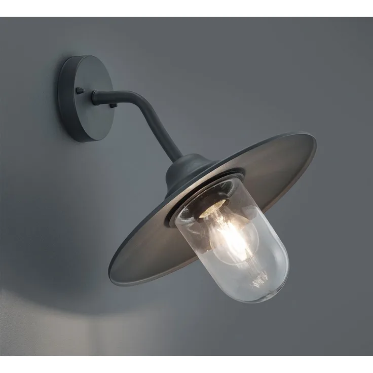 Vintage LED Außenwandleuchte in Anthrazit, Höhe 32cm