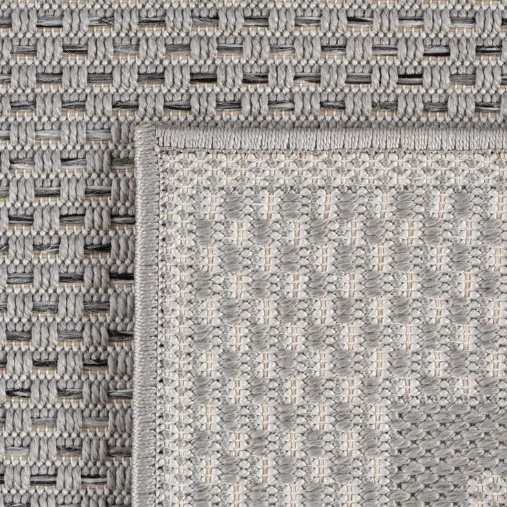 Carpettex Outdoorteppich Schlichter Flatweave Teppich mit Rahmen, Rund, Höhe: 5 mm, Outdoor Teppich Wetterfest Modern Design Wohnzimmer Küchen Terrasse – Bild 3