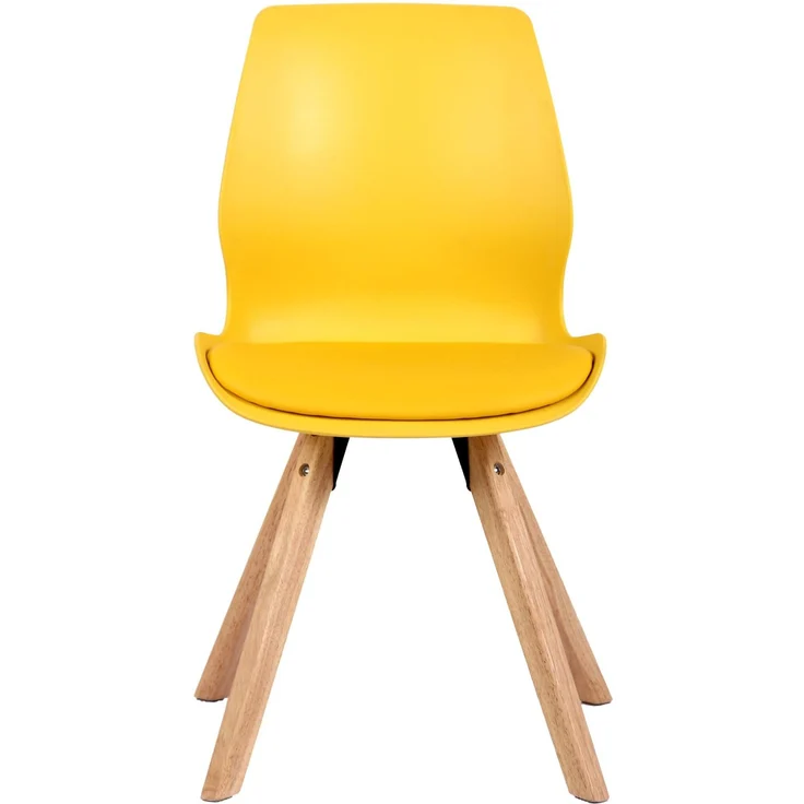 CLP Esszimmerstuhl Luna Modernes Design, Gestell natura, gepolsterter Sitz,gelb Kunststoff – Bild 6