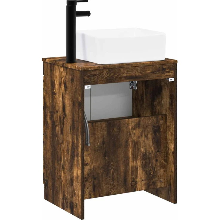 vidaXL Waschbeckenschrank Geräucherte Eiche 54 x 41 x 100 cm 3404227 – Bild 7