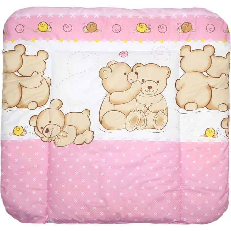 Baby Auflage Wickelauflage - BÄRCHEN ROSA - 70x50 cm 70x70 cm 70x85 cm Wickeltischauflage 70x50 cm