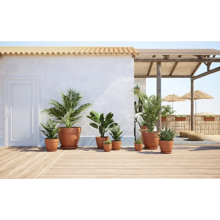 Artevasi Pflanztopf Capri Campana Kunststoff terrakotta matt Ø 35 x 29 cm – Bild 3