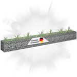DELUKE® Gabionen Hochbeet ROON aus Stahl 270x30x30cm Steinkorb Gabionengitter Ziergabione Steingabione Drahtkorb befüllbar