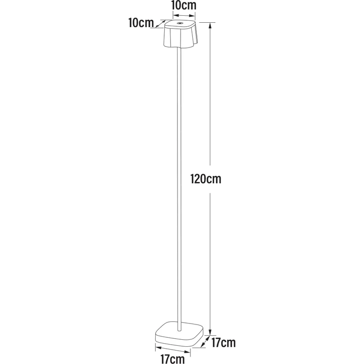 2er Set Akku Stehlampe für Outdoor dimmbar, kabellos in Weiß, klein 120cm – Bild 4
