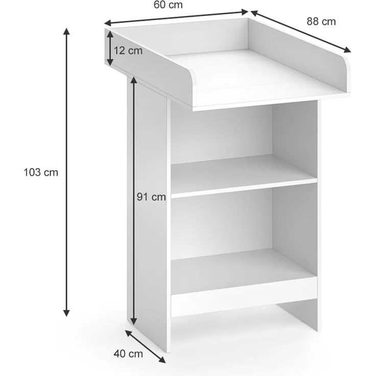 Wickelkommode Leo Weiß 60 x 103 cm Vicco – Bild 3
