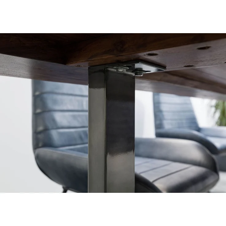 Baumtisch Sheesham 180x90x77 grau gebeizt / U-Beine anthrazit glänzend FREEFORM 5 – Bild 7