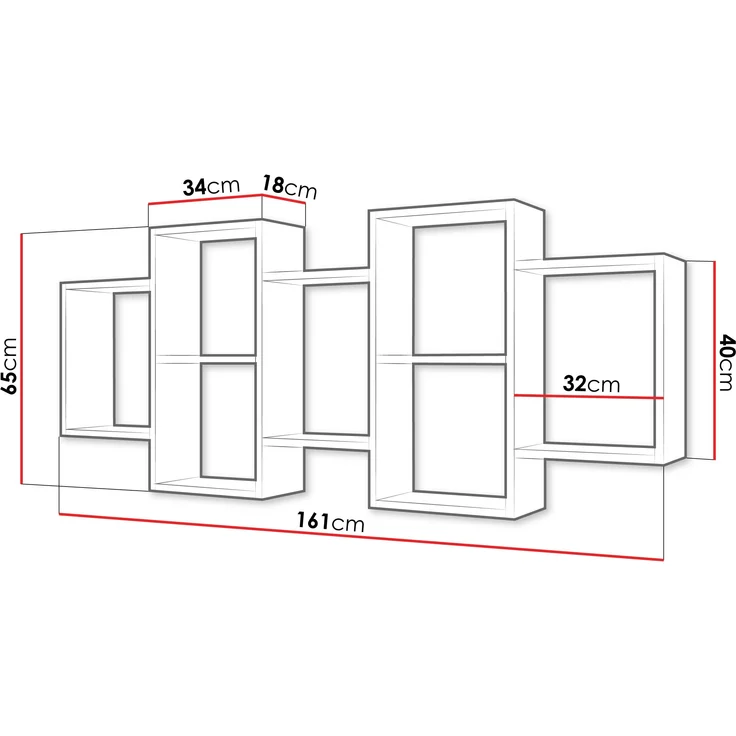Wandregal Trio 001, Farbe: Schwarzer Graphit – Bild 4