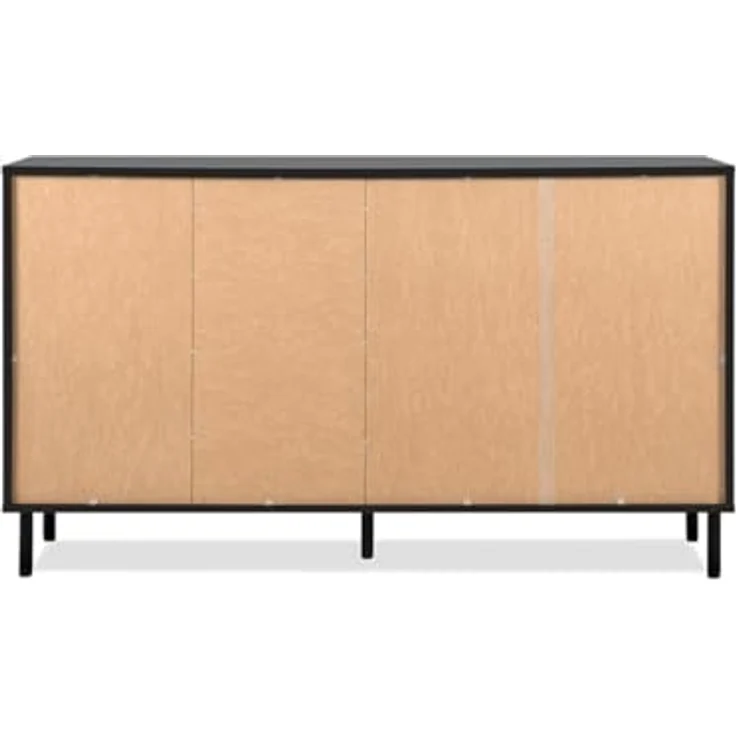Livetastic Sideboard, Schwarz, Eiche Artisan, Metall, 2 Fächer, 4 Schubladen, 160x90x40 cm – Bild 6
