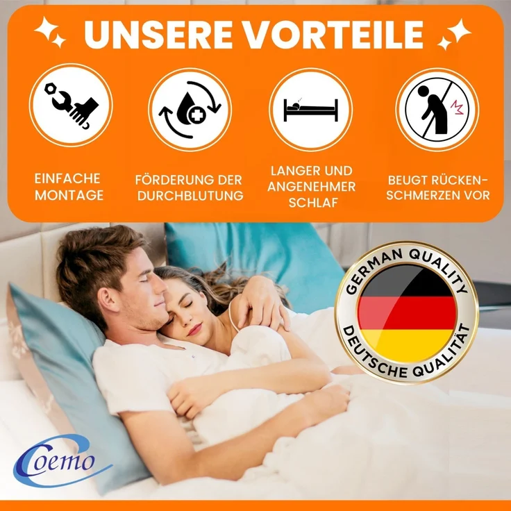 Coemo Tellerlattenrost CubiFlex 100 x 200 cm 7-Zonen starr Tellerrahmen zur Selbstmontage – Bild 7