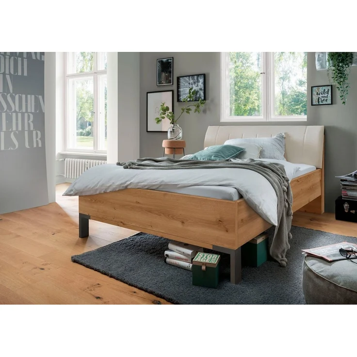 WIEMANN Futonbett Monaco, Bettgestell, Bettrahmen, komfortables Polsterkopfteil (4-fache Liegehöhenverstellung, MADE IN GERMANY), Polsterkopfteil aus Kunstleder, verschiedene Größen, in Komforthöhe – Bild 2
