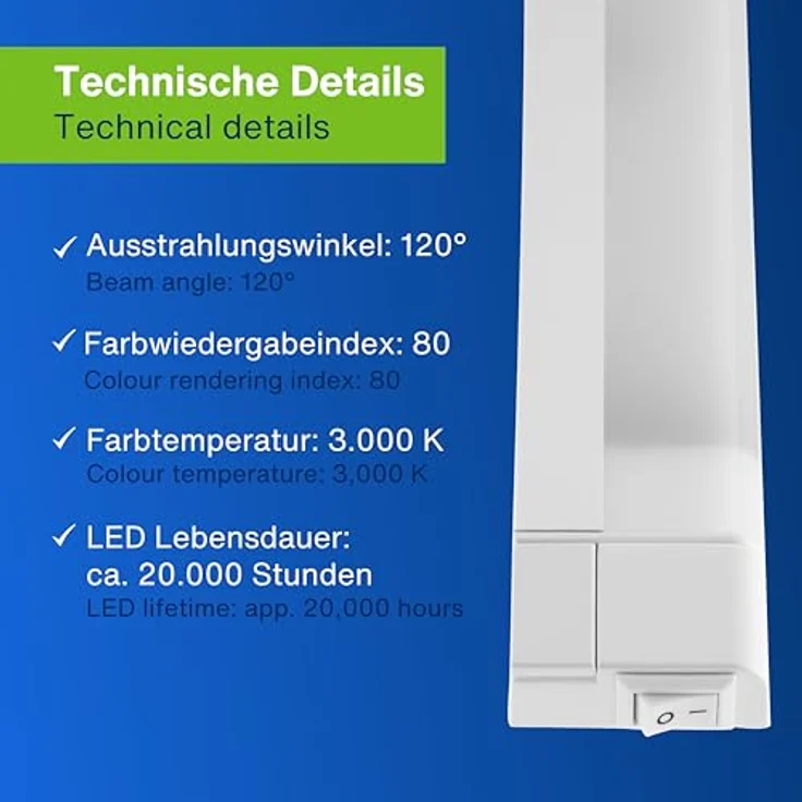 REV Unterbauleuchte Küche LED Z300 - Schrankbeleuchtung 30cm, 20.000h, LED Leiste 4W, 340lm, 3000K, weiß – Bild 6