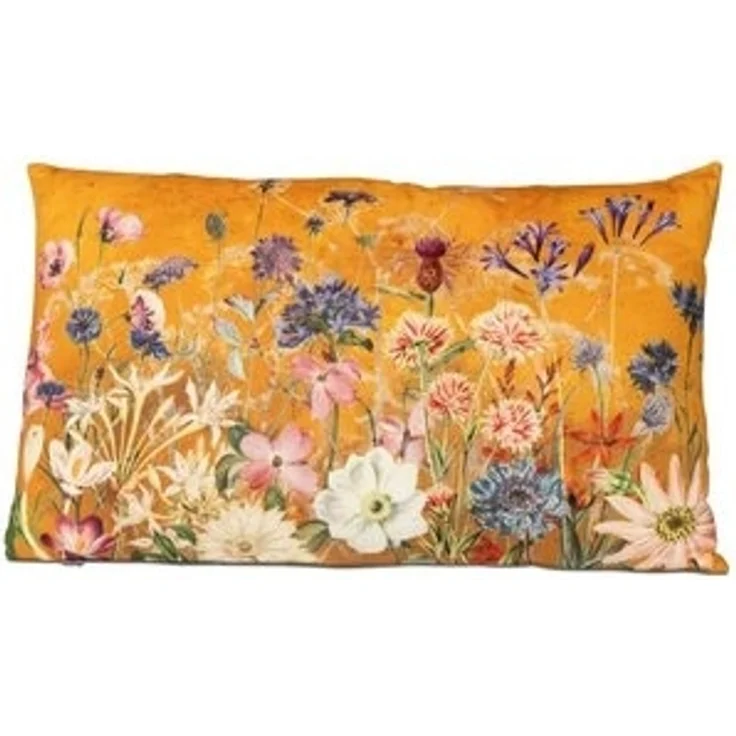 Formano Samt-Kissen Blumenwiese 30x50 cm Dekokissen Sofakissen Zierkissen Floral Blumenmotiv Bedruckt Gefüllt Reißverschluss Handwäsche Wohnzimmer Schlafzimmer Dekoration Geschenk – Bild 4