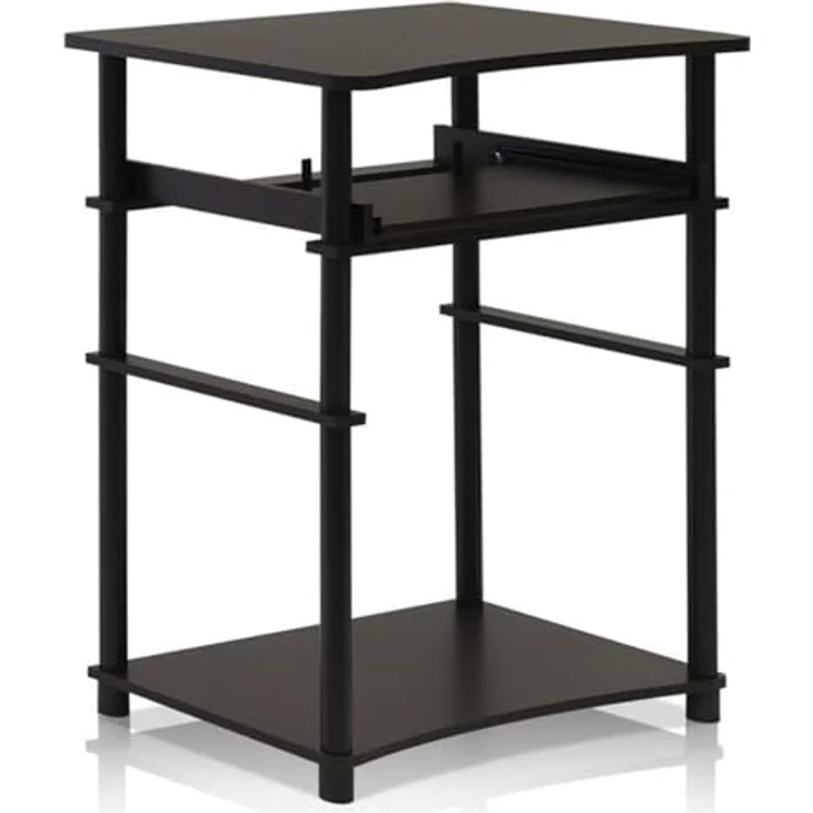 Furinno Laptop Notebook Schreibtisch, holz, Espresso/Schwarz, 39.62 x 39.62 x 75.18 cm – Bild 2