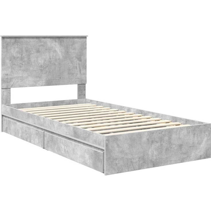 vidaXL Aufbewahrungsbett Beton Grau 100 x 200 cm Holzwerkstoff 3411239 – Bild 3