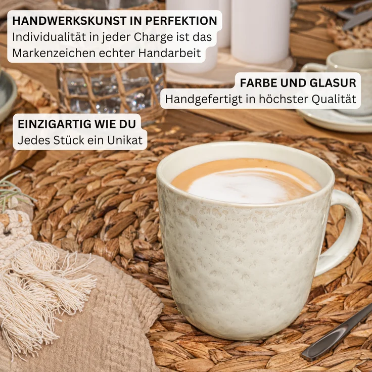 SÄNGER Kaffeebecher Set Key West - 6 teilig aus Steingut – Bild 5