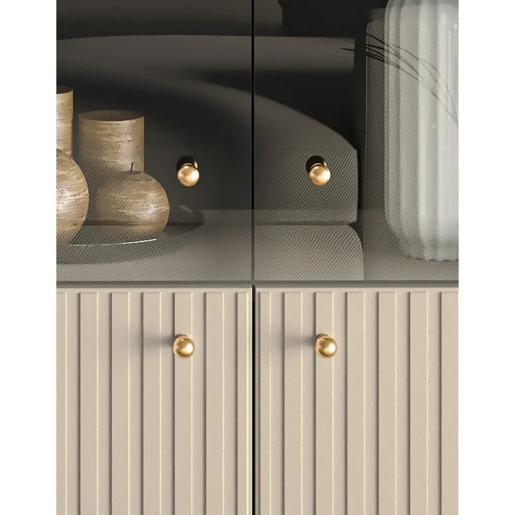 Lomadox 'Salou' Vitrinenschrank, Holz kaschmir matt, 151 x 40 x 92 cm – Bild 2