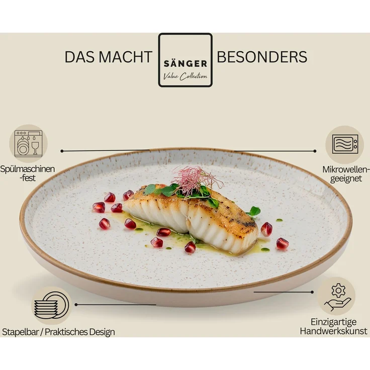 SÄNGER Speiseteller Set Rio Creme 4 teilig – Bild 4