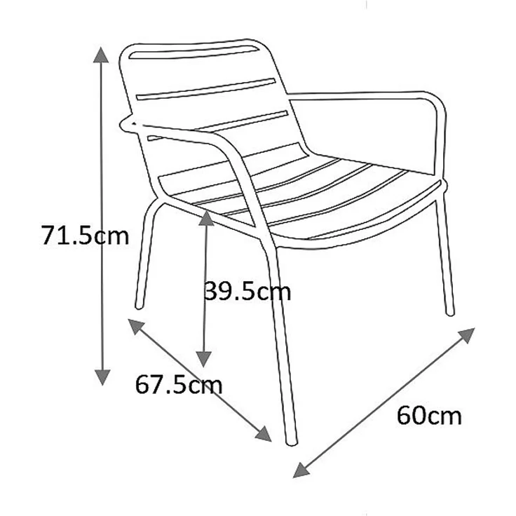 Vente-unique - Gartensessel niedrig & stapelbar - Metall - Taupe - MIRMANDE von MYLIA – Bild 6