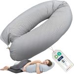 sei Design XXL Stillkissen ergonomisch 190x30 Schwangerschaftskissen Seitenschläferkissen Komfortkissen Erwachsene Baby Kissen mit Bezug 100% Baumwolle