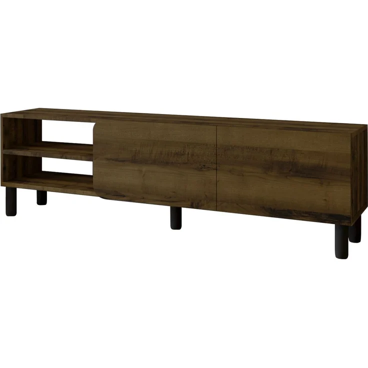 Stilvoller TV-Ständer, Antik-Walnuss, 150 cm | 100% melaminbeschichtete Spanplatte, 18 mm stark | Wandmontage
