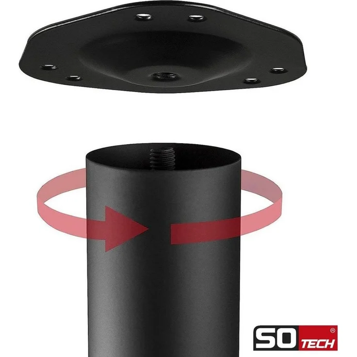 SO-TECH® Tischbein Ø 76 / 80 mm, belastbar bis 75 kg pro Stück, H: 82cm, Stahl, weiß, höhenverstellbar bis 32mm, 1x – Bild 4