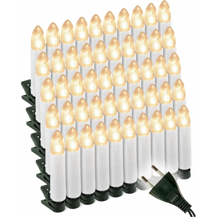 Nipach LED-Christbaumkerzen XI11596 LED Weihnachtsbaumbeleuchtung 50er innen warmweiß