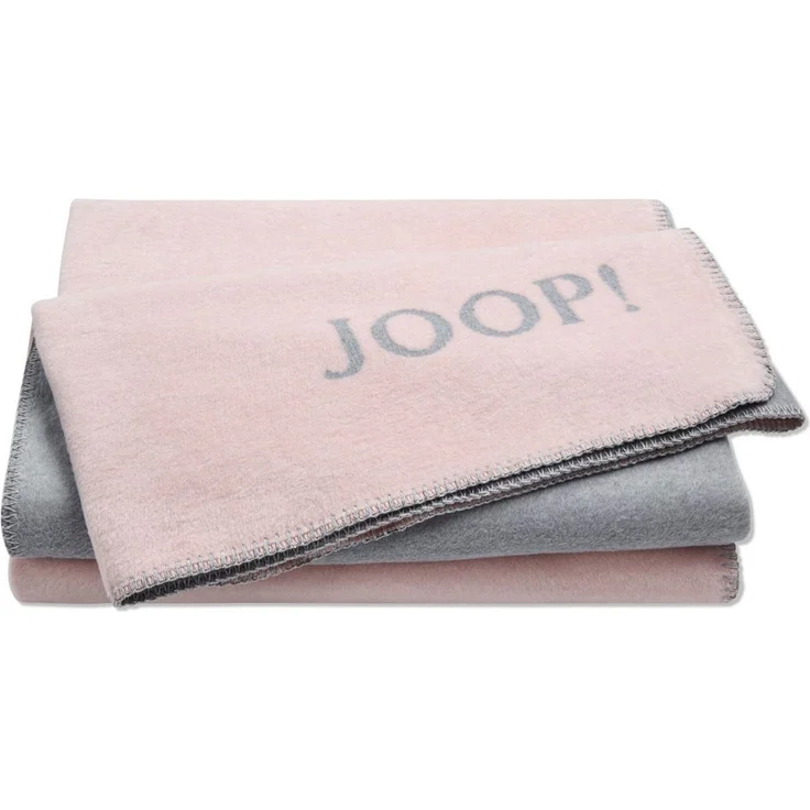 JOOP! 'Uni-Doubleface' Wohndecke, Baumwollmischgewebe, rose/ stein, 150 x 200 cm – Bild 2