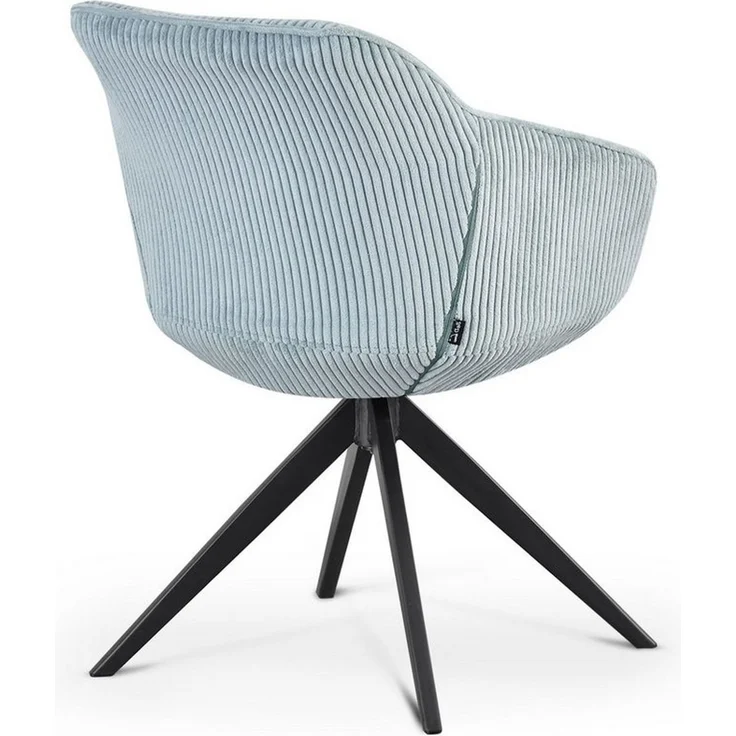 B&D home Polsterstuhl ARVIT, Esszimmer Stuhl, Drehstuhl, Armlehnstuhl mit Drehfunktion (1 St), mit Armlehnen, Taschenfederkern-Sitz, Metallgestell 360° drehbar – Bild 3