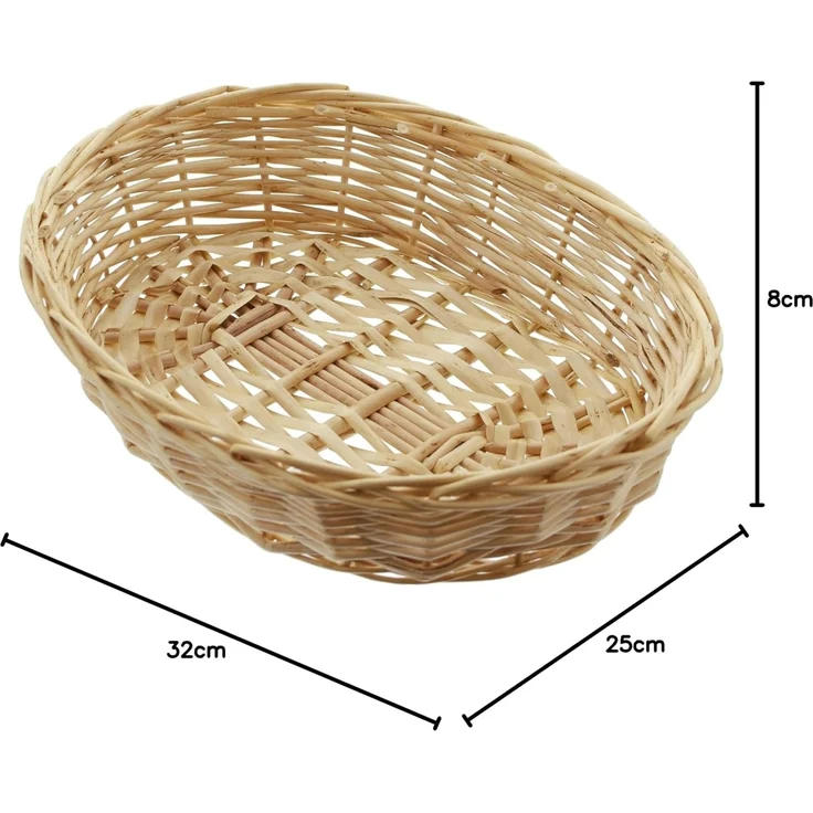 Schale Naturweiß oval Deko Aufbewahrung Obstschale Tisch Korb 32cm – Bild 4