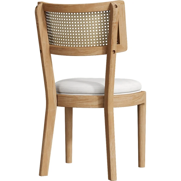 Esszimmerstühle 6er-Set 88×50×58cm aus Massivholz mit Rattan-Rückenlehne und Leinenpolster, Holzfarbe – Bild 9