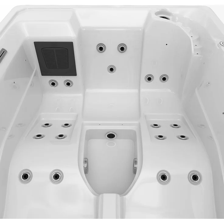 TroniTechnik Whirlpool Outdoor Whirlpool ELBA weiß, (3-tlg), mit integrierter LED Beleuchtung, Massagefunktion und Wasserspiel – Bild 6