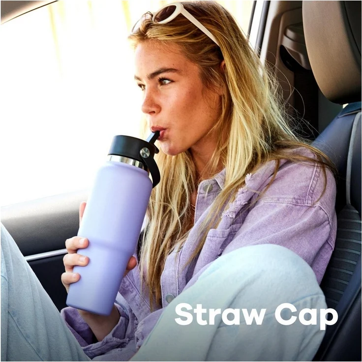 Hydro Flask - Travel Bottle 946 ml (32 oz) - Isolierte Edelstahl-Wasserflasche mit TempShield-Vakuumisolierung und auslaufsicherem Flex-Trinkhalm-Verschluss - Aloe – Bild 2