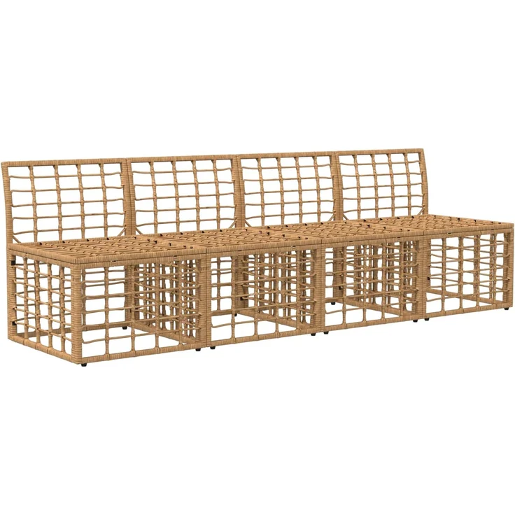 vidaXL 4-Sitzer Garten-Sofa ohne Armlehnen 4 pcs 4-Sitzanzahl Natur 42026736 – Bild 3