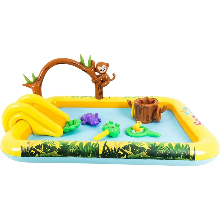 SunClub Wasserspielcenter Tiere 214 x 167 x 85 cm mit Rutsche, Sprinkler und Spielzubehör – Bild 1