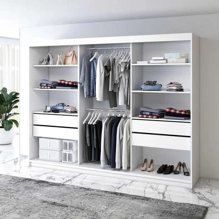 A&J MöbelLand GmbH Schiebetürenschrank VILUNO mit 4 Schubladen und Spiegel (TOP ANGEBOT! Geräumiger Schrank mit einer Breite von 200 cm und Spiegel, ideal zur Aufbewahrung von Kleidung und Accessoires. 4 Schubladen und viel Stauraum. TOP PRODUKT! Wähle... – Bild 2