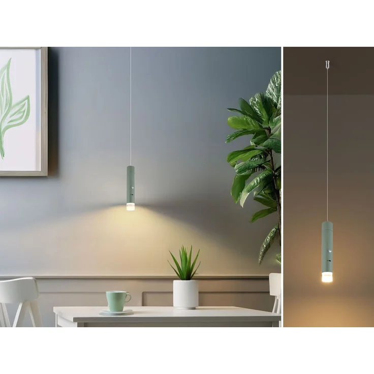 Akku Pendelleuchte PELO Grün, dimmbar, abnehmbarer Leuchtenkopf Ø 3,8cm – Bild 1