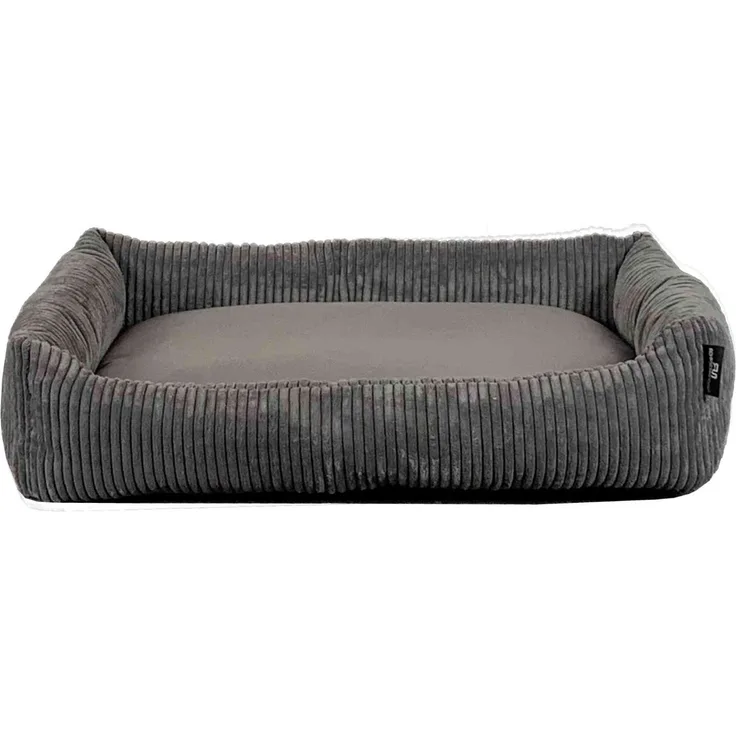 ROHRSCHNEIDER Hundebett - Cord, Hundekorb, Tierbett, Wendekissen, Bezug waschbar, rutschfest Grau 15x70x49cm