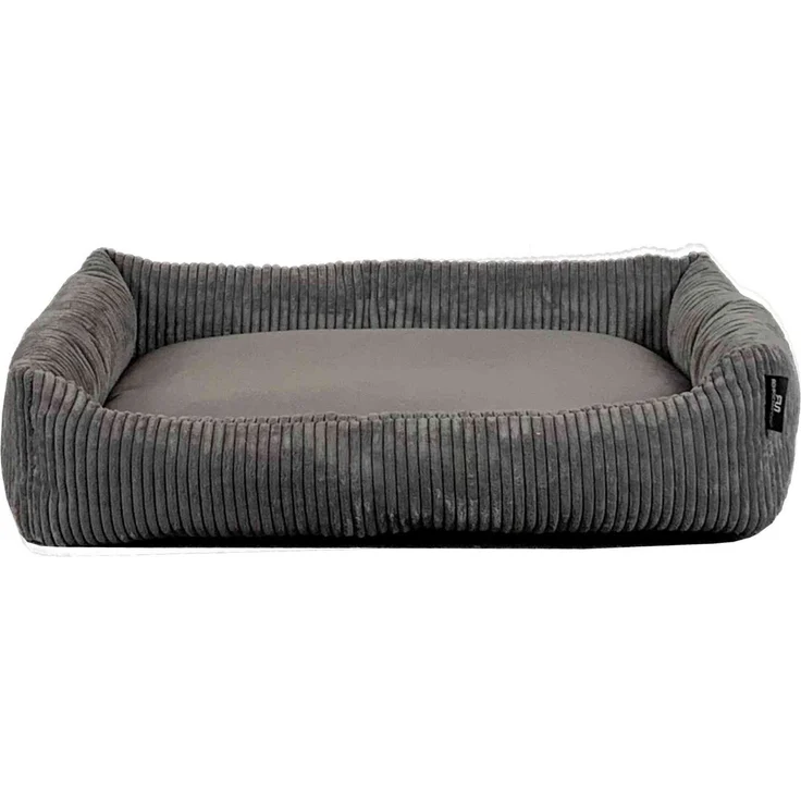 ROHRSCHNEIDER Hundebett - Cord, Hundekorb, Tierbett, Wendekissen, Bezug waschbar, rutschfest Grau 15x70x49cm – Bild 1