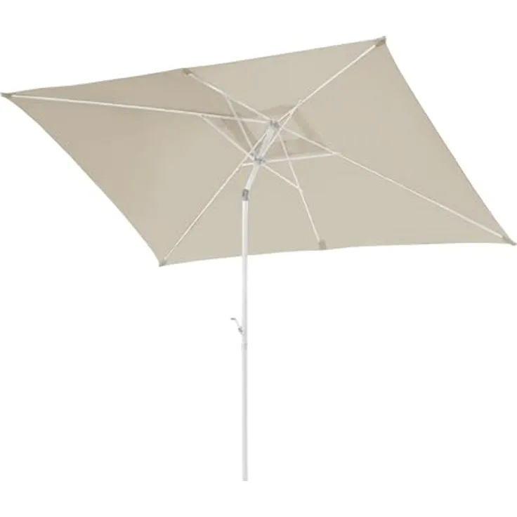 SVITA Sonnenschirm, rechteckig 200x300 cm, beige, Textil, mit Kurbelmechanismus und verstellbarem Neigungswinkel