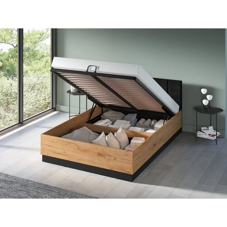 Marmex Möbel Stauraumbett URSO 1301 mit Hubrahmen 140x200 Schlafzimmer Jugendzimmer Liftrahmen – Bild 4