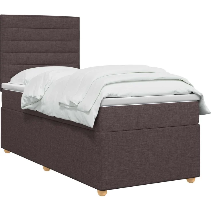 vidaXL Boxspringbett mit Matratze Dunkelbraun 80 x 200 cm Stoff 3455213 – Bild 3