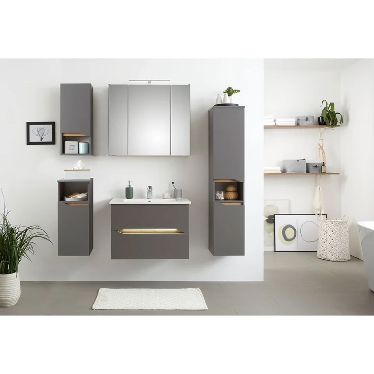 Midischrank Casablanca / Capri , Holzwerkstoff , Grau , 30.00 x 141.00 x 33.00 cm – Bild 10