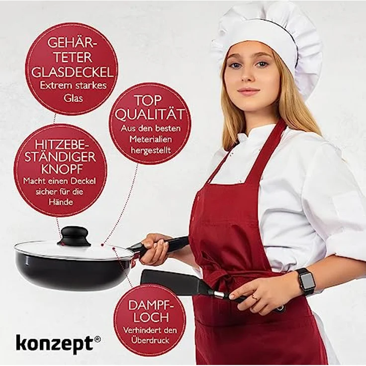 Konzept 11 Topfdeckel Topfdeckel aus Glas Verschiedene Durchmesser, spülmaschinengeeignet – Bild 5