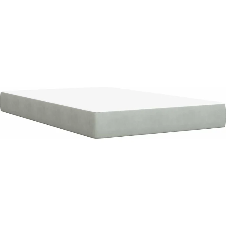 vidaXL Boxspringbett mit Matratze Hellgrau 120 x 190 cm Samt 3451631 – Bild 6