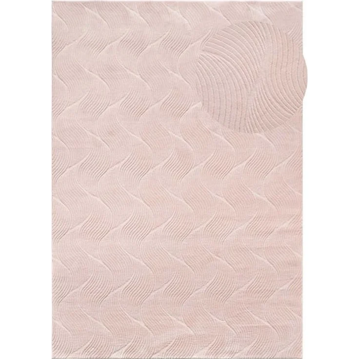 TaraCarpet Teppich TaraCarpet Homestyle 392 Shell, rechteckig, Höhe: 10 mm, Felloptik hoch-tief weich waschbar Düne rosa 50x80 – Bild 4
