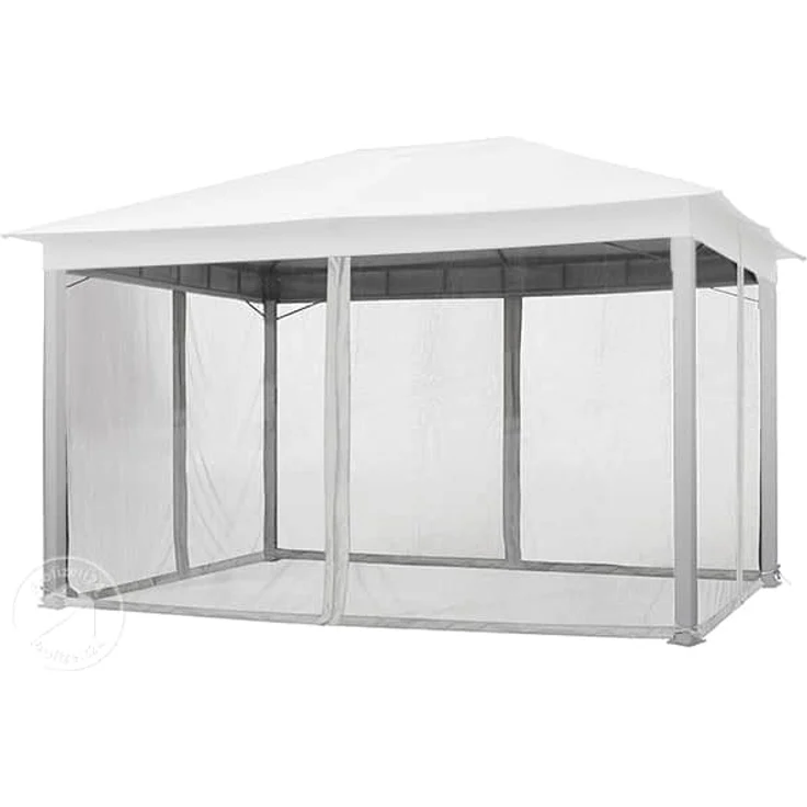 TOOLPORT Moskitonetz für Gartenpavillon Sunset Classic 3x4 m - Polyester - Insektengitter mit Reißverschluss - grau – Bild 1