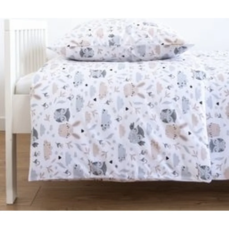 Loolay Bettwäsche HASE Eule Beige Weiss Babybettwäsche Kinderbettwäsche Jugendbettwäsche, Alle gängigen Bettgrößen für Kinder, Jugend und Erwachsene! – Bild 4